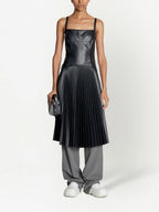 Proenza Schouler - Drop Waist Faux Leather Dress - Black - Mujer