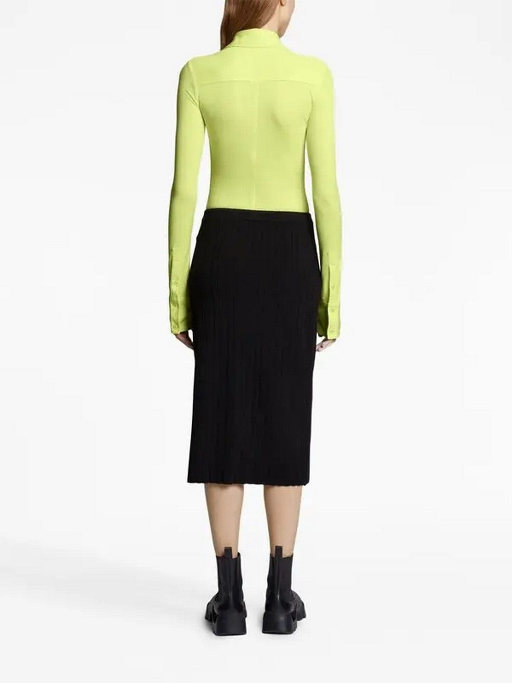 Proenza Schouler - Long Sleeve Jersey Button Top - Lime - Mujer