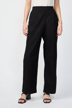 Double-Pleated Trousers - Black - Women
