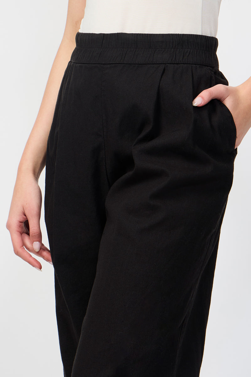 Double-Pleated Trousers - Black - Women