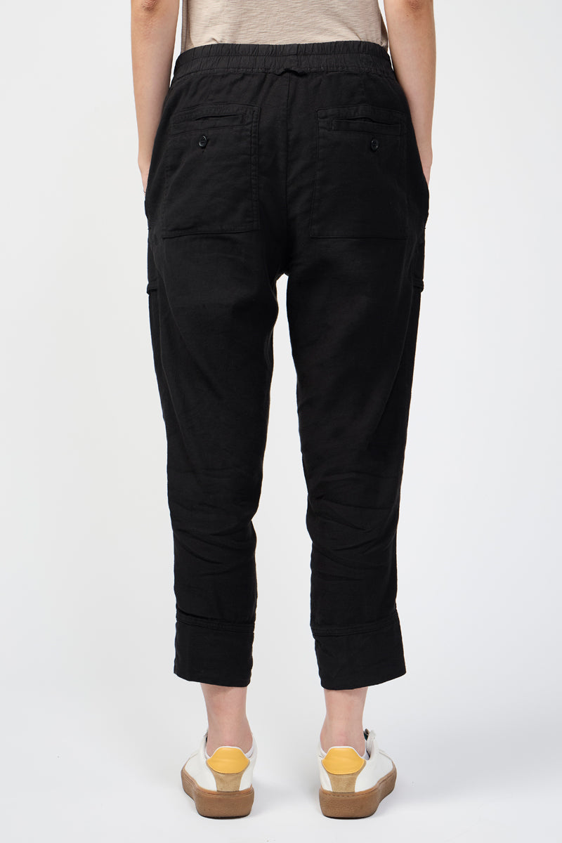 Pantalón Utilitario Con Bolsillos De Parche - Negro - Mujer