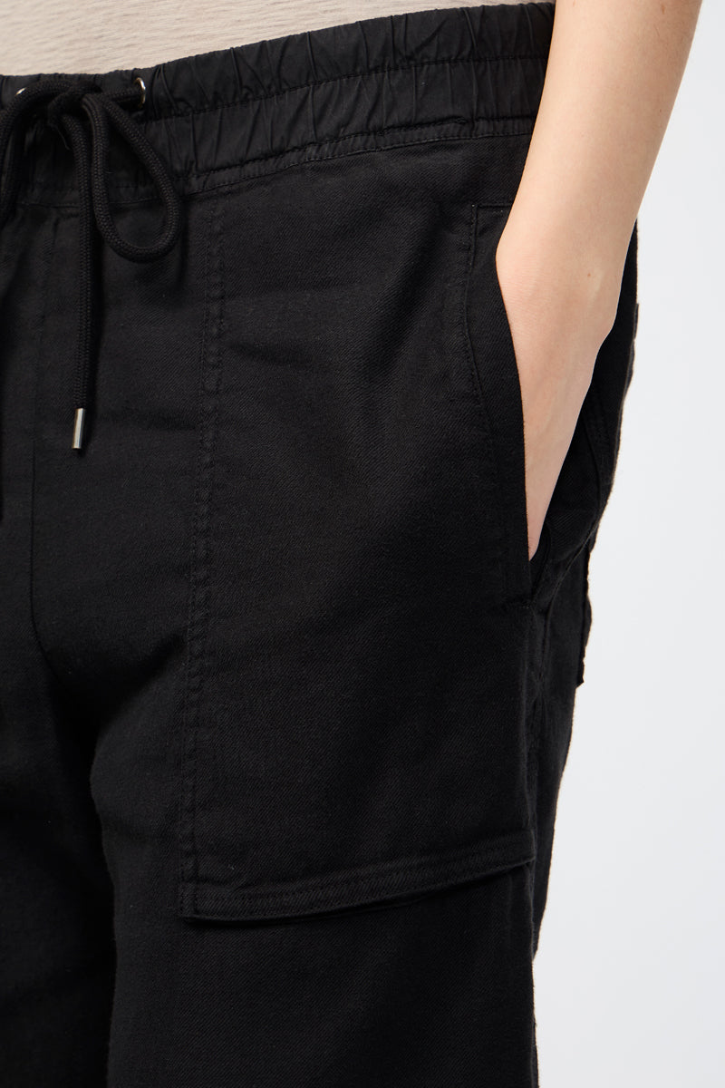 Pantalón Utilitario Con Bolsillos De Parche - Negro - Mujer