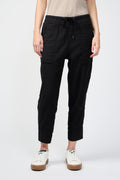 Pantalón Utilitario Con Bolsillos De Parche - Negro - Mujer