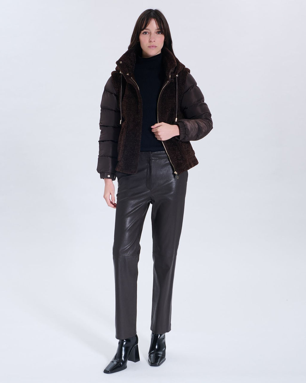Modesta chocolate down jacket_1