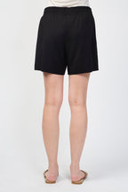 Double Knit Sweat Shorts - Black - Women