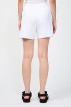 Sudadera Corta En Punto Doble - Blanco - Mujer