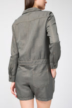 Nyln Ln Hrrngbn Shrt Blrsuit Shirt - Marsh Pigment - Women's