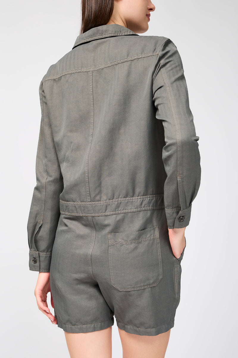 Nyln Ln Hrrngbn Shrt Blrsuit Shirt - Marsh Pigment - Women's