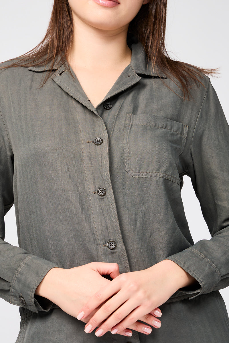 Nyln Ln Hrrngbn Shrt Blrsuit Shirt - Marsh Pigment - Women's