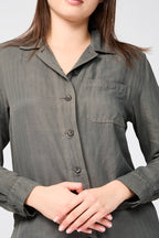Nyln Ln Hrrngbn Shrt Blrsuit Shirt - Marsh Pigment - Women's