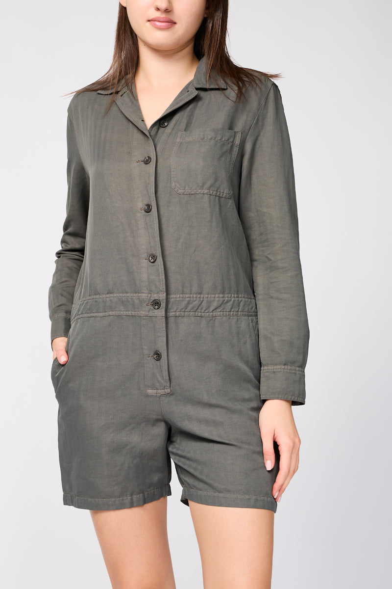 Nyln Ln Hrrngbn Shrt Blrsuit Shirt - Marsh Pigment - Women's