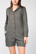 Nyln Ln Hrrngbn Shrt Blrsuit Shirt - Marsh Pigment - Women's