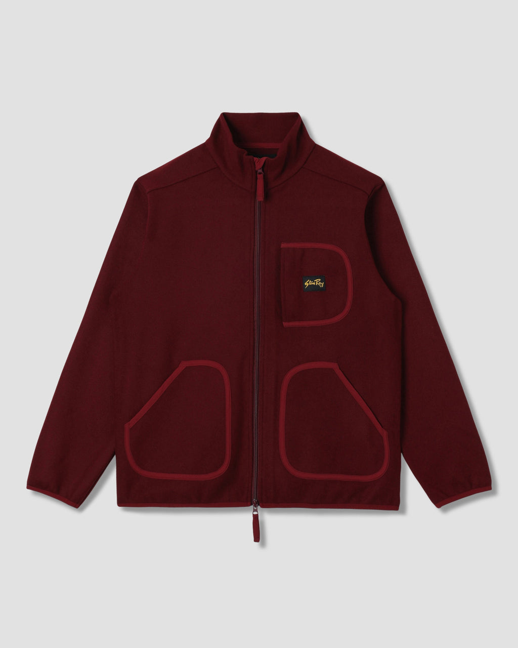 Chaqueta de forro polar de lana - Dark Red Heather