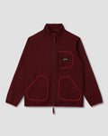 Chaqueta de forro polar de lana - Dark Red Heather