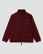 Chaqueta de forro polar de lana - Dark Red Heather