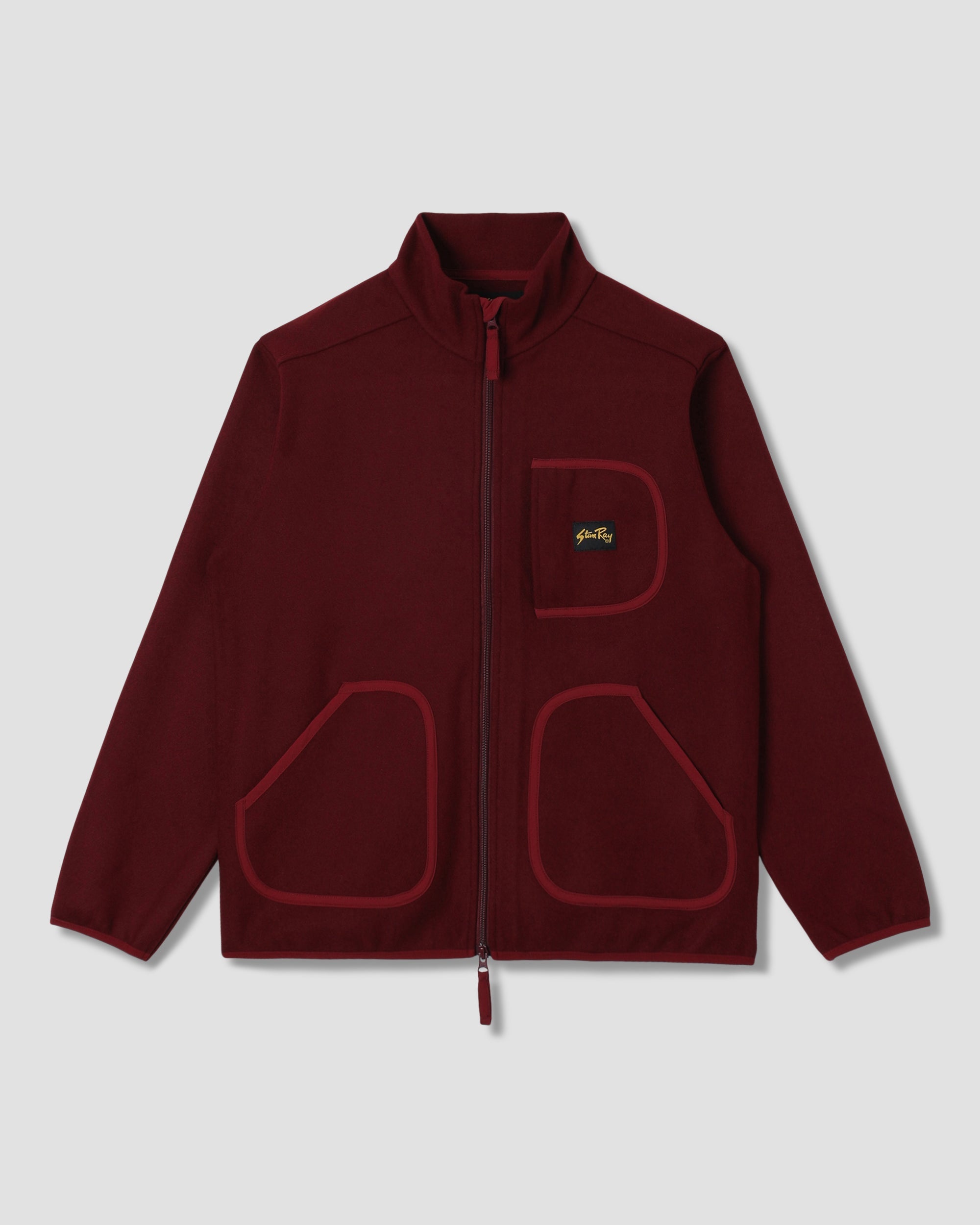 Chaqueta de forro polar de lana - Dark Red Heather
