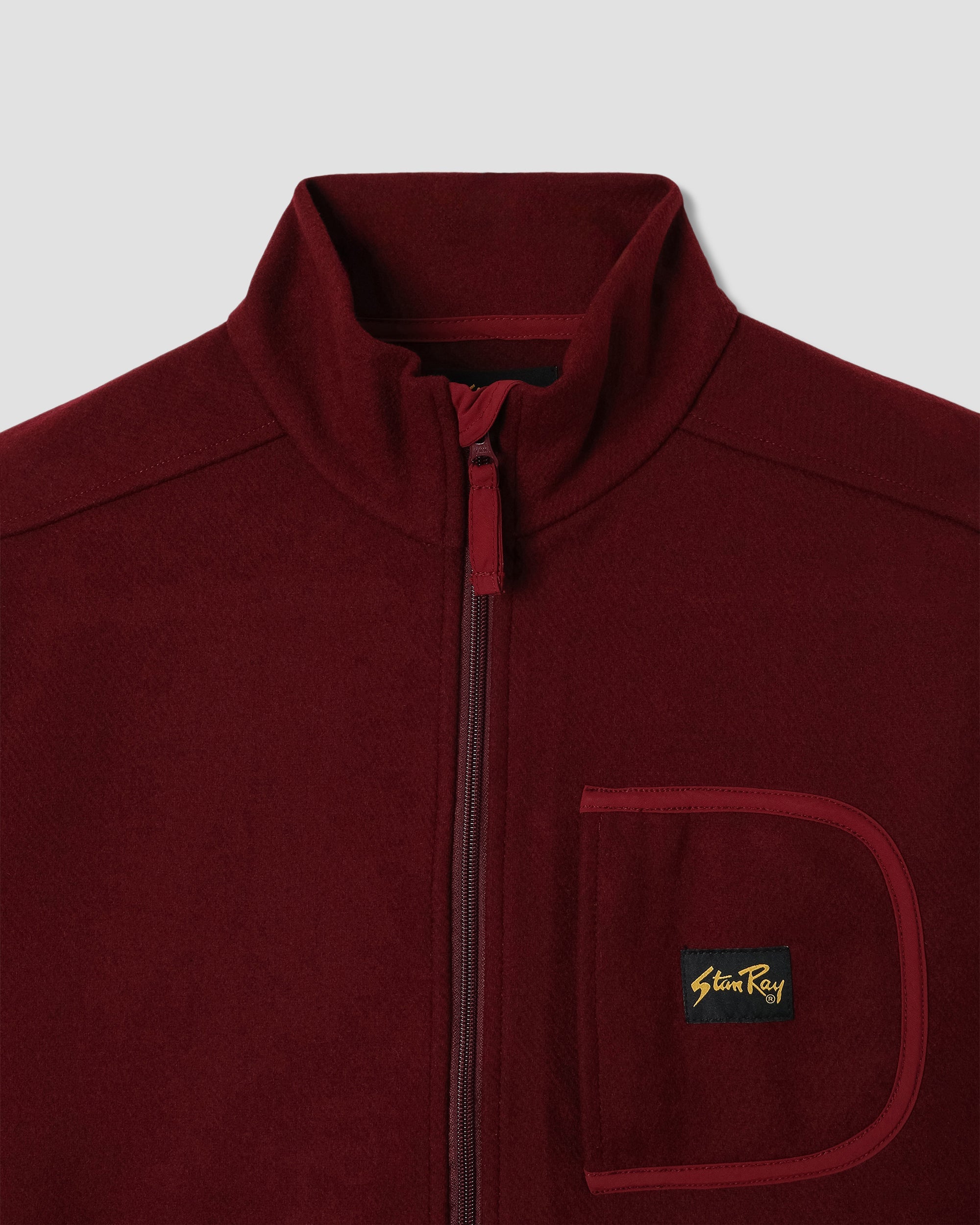 Chaqueta de forro polar de lana - Dark Red Heather