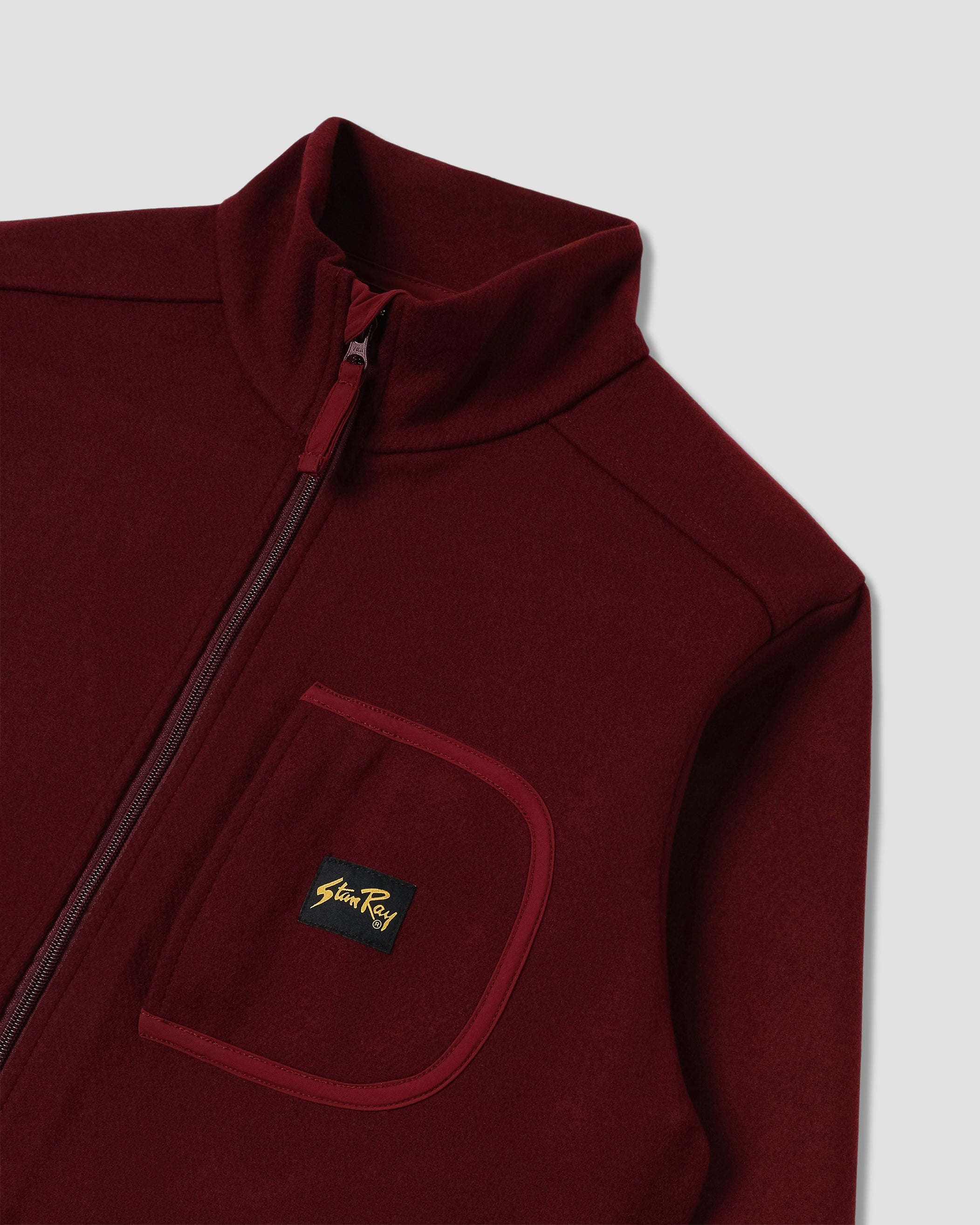 Chaqueta de forro polar de lana - Dark Red Heather