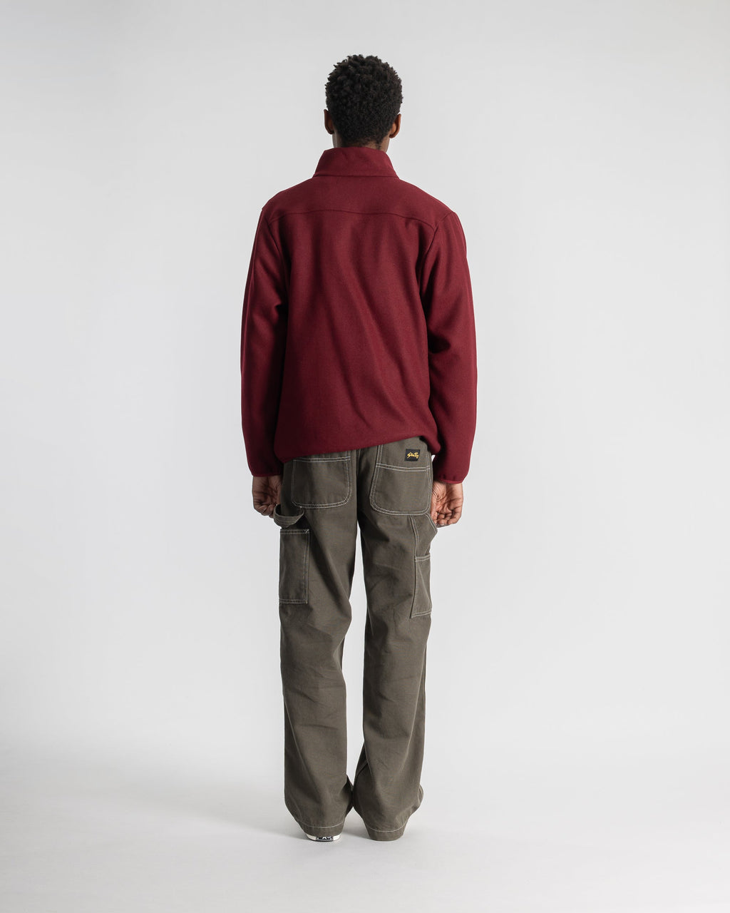 Chaqueta de forro polar de lana - Dark Red Heather