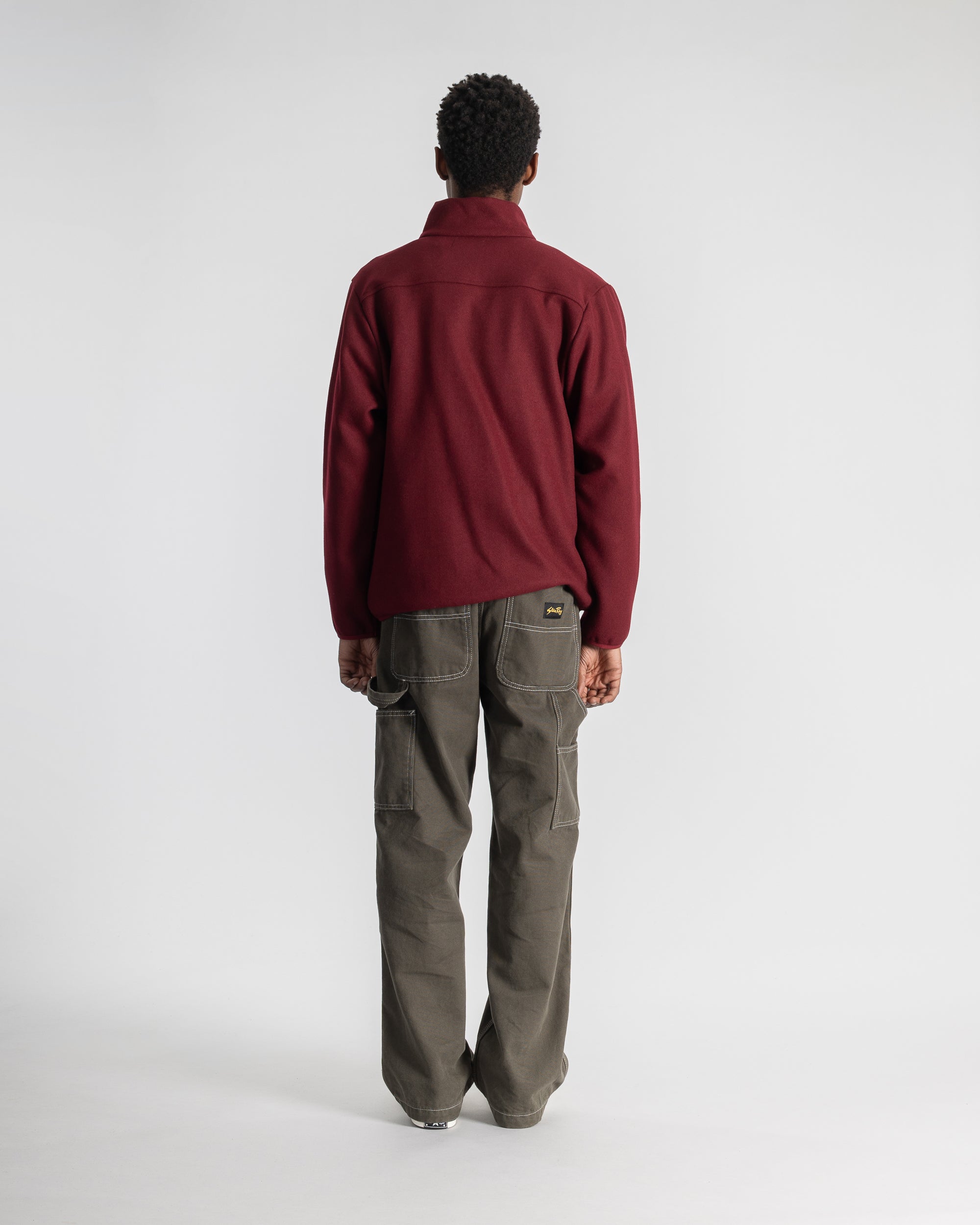 Chaqueta de forro polar de lana - Dark Red Heather