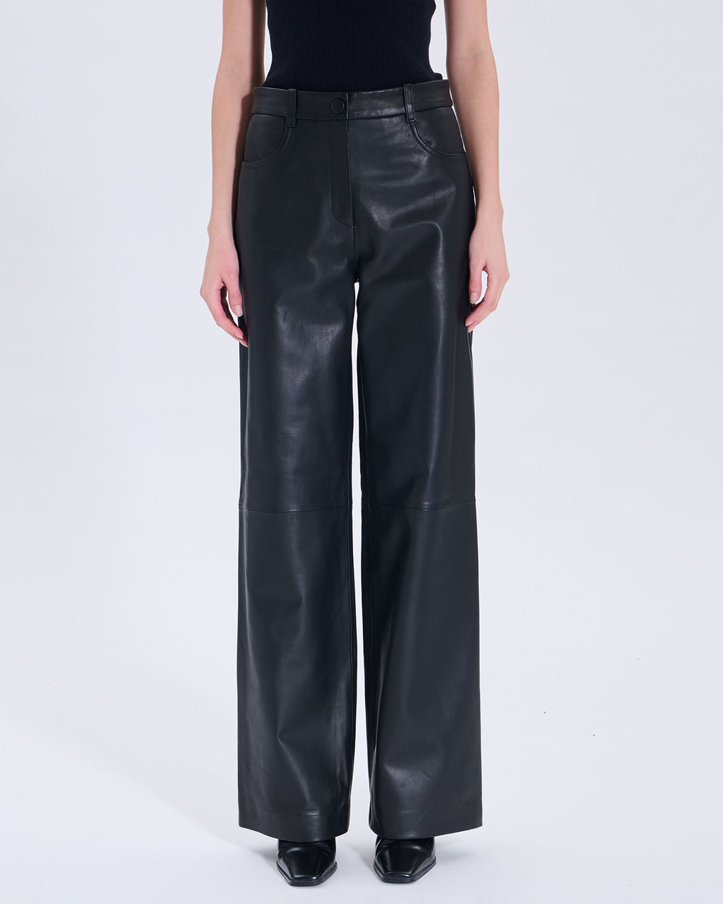 Priscille black leather pants_2
