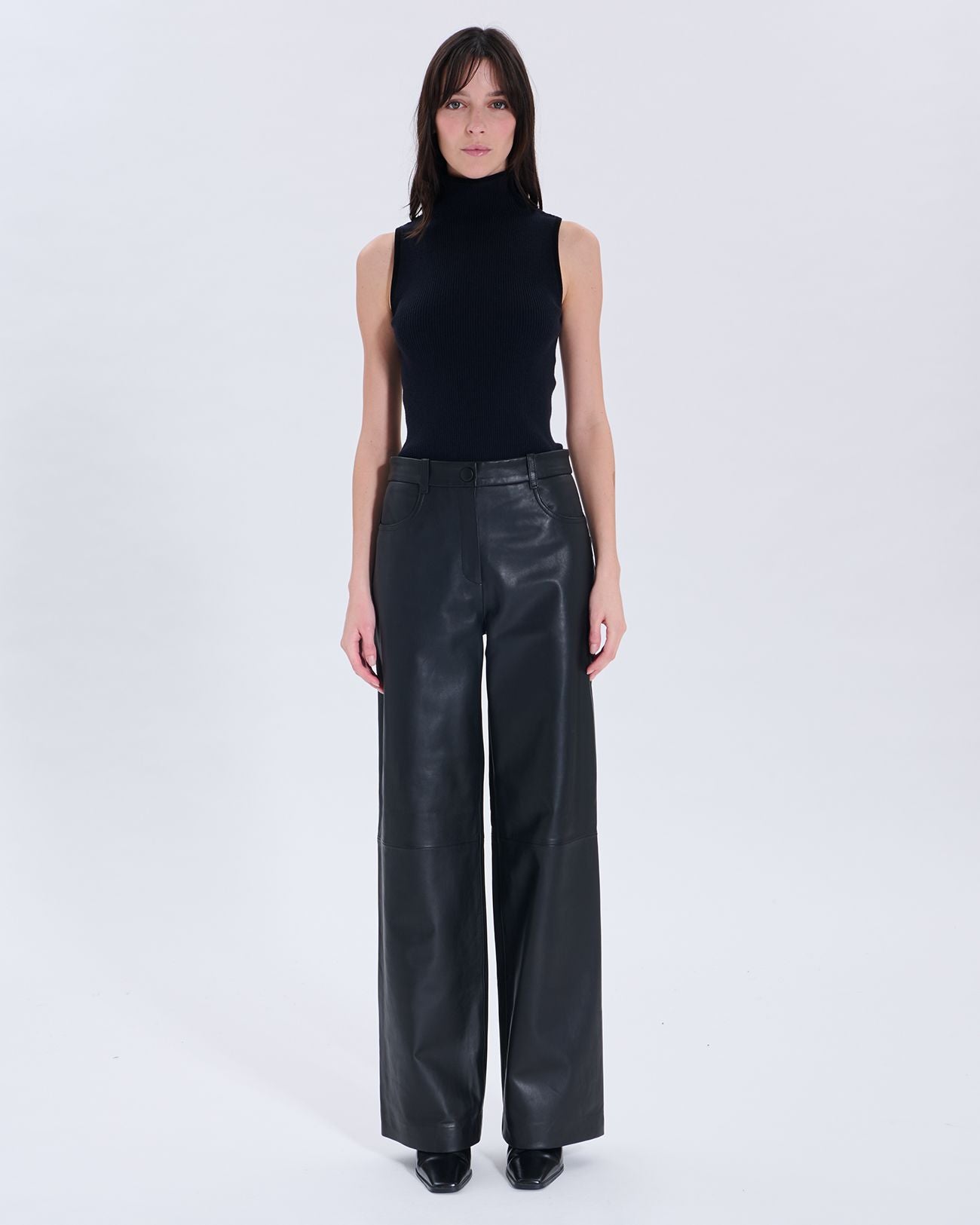 Priscille black leather pants_4