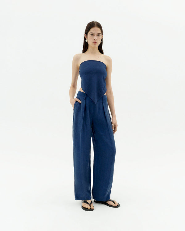 Pantalón azul cupro Cirila sostenible-2