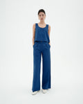 Pantalón azul seersucker Manolita sostenible-2