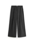 Wide leg poplin pants azul Patty sostenible silueta - 1