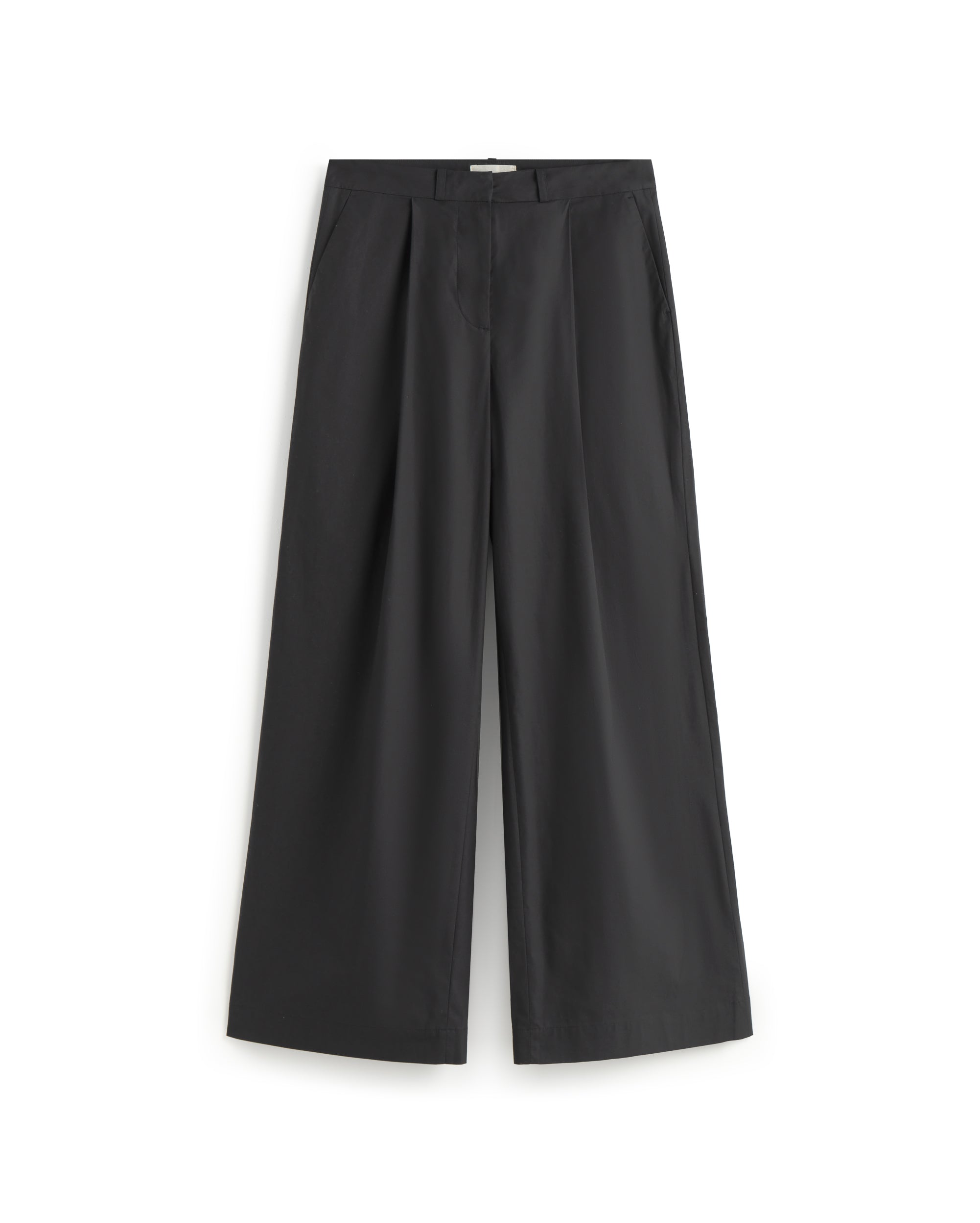 Wide leg poplin pants azul Patty sostenible silueta - 1
