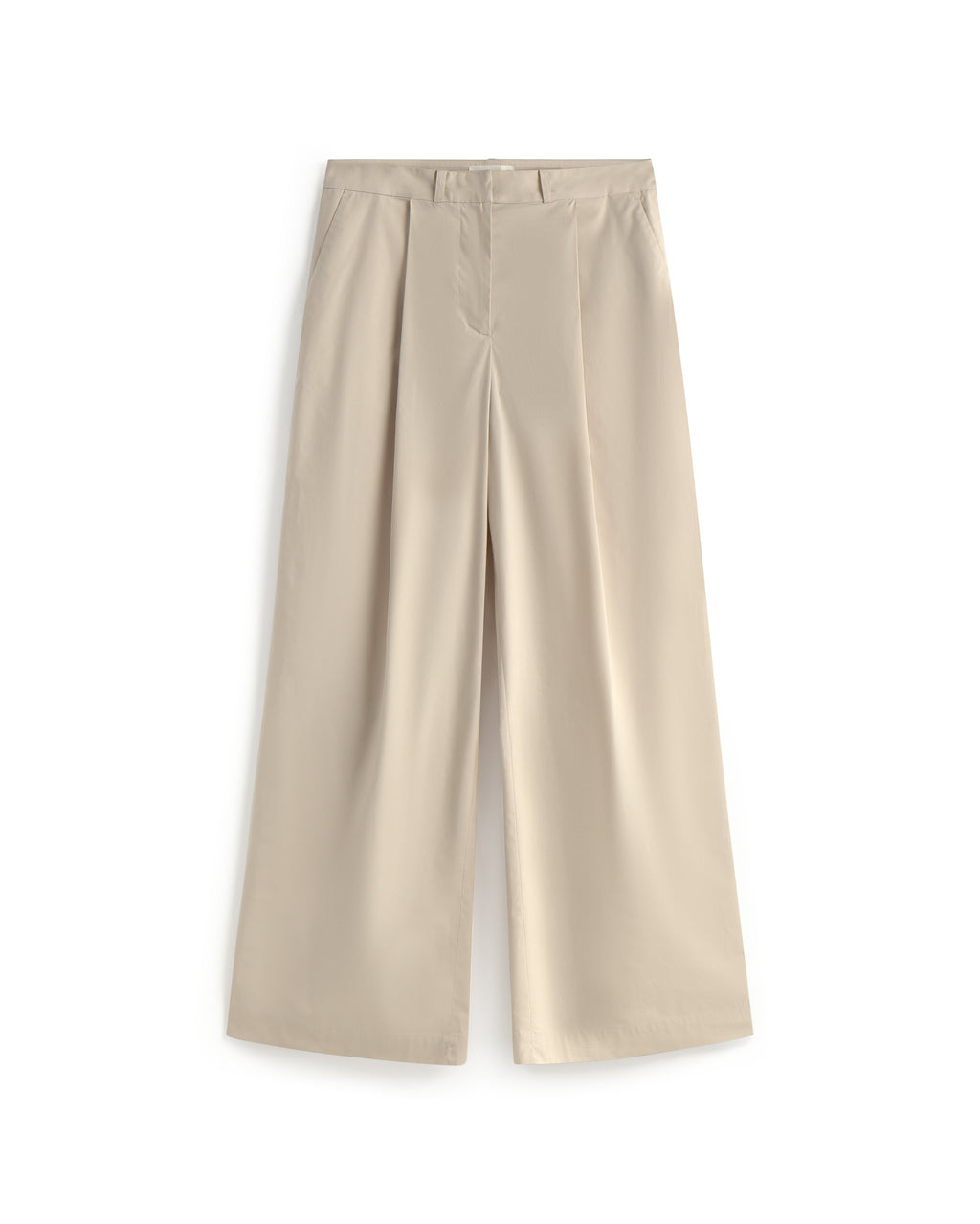 Pantalón ancho popelín beige Patty sostenible silueta - 1
