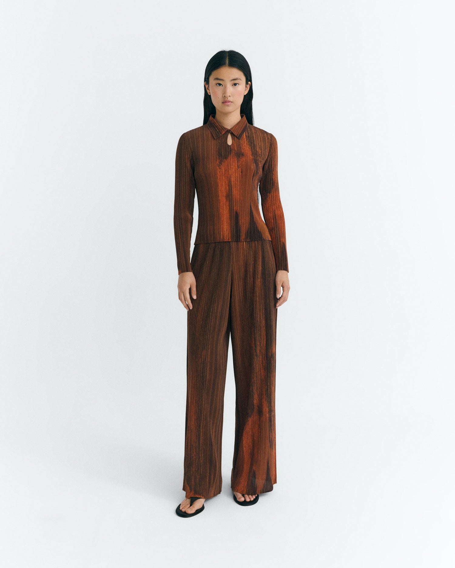 Trousers relaxed pleated naranja Maro sostenible - 2