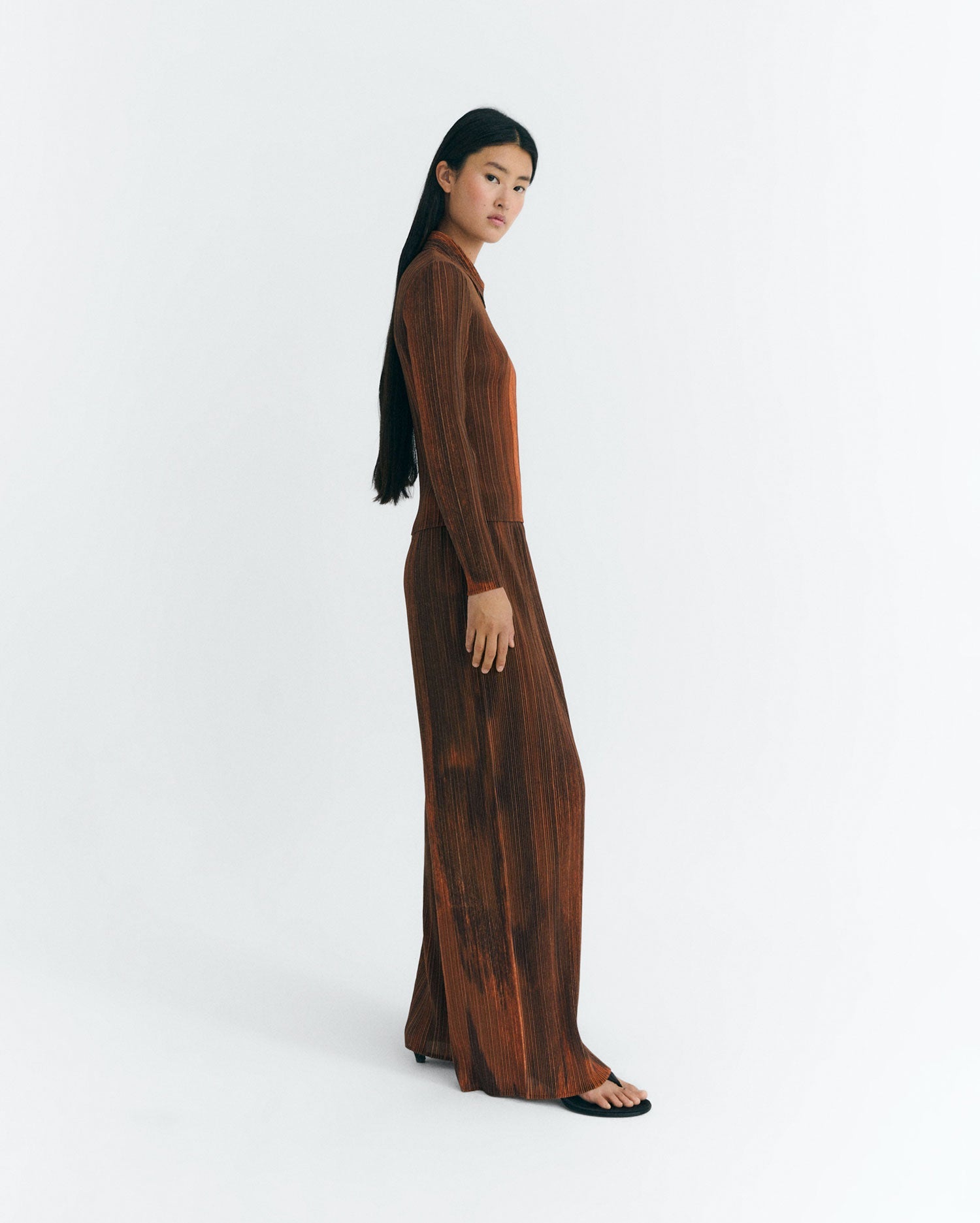 Trousers relaxed pleated naranja Maro sostenible - 3