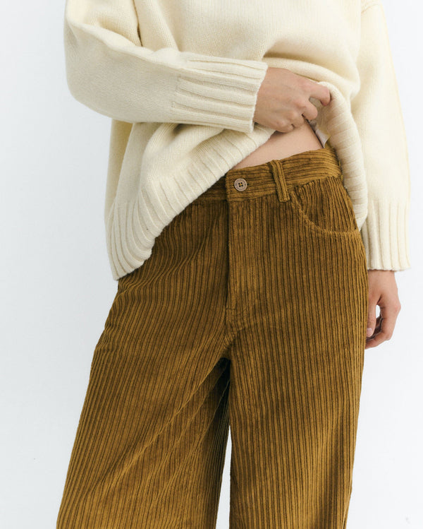 Pantalón wide leg pana amarillo Hedda sostenible - 3