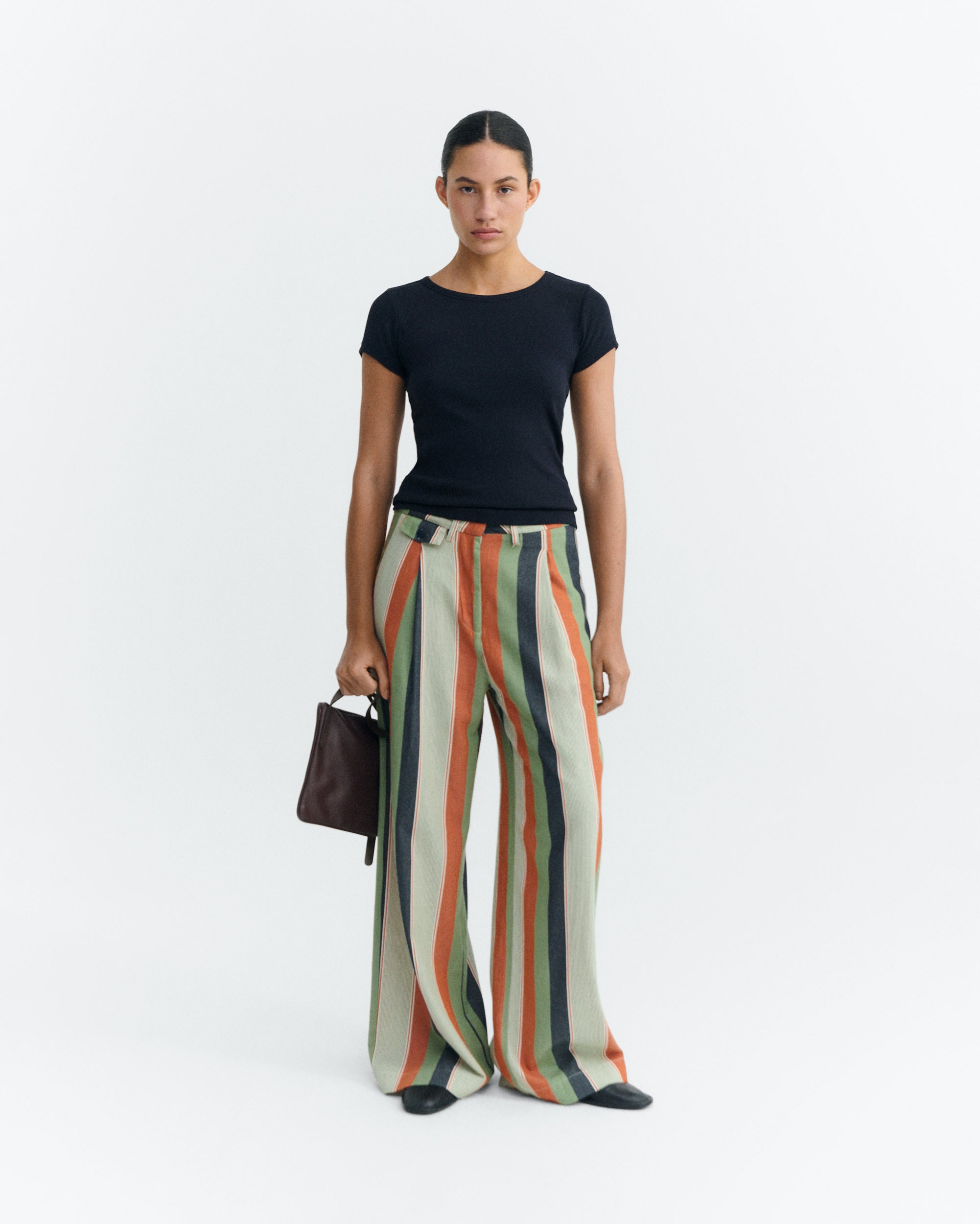Trousers wide leg tiro bajo stripes multicolor Pat sostenible - 1