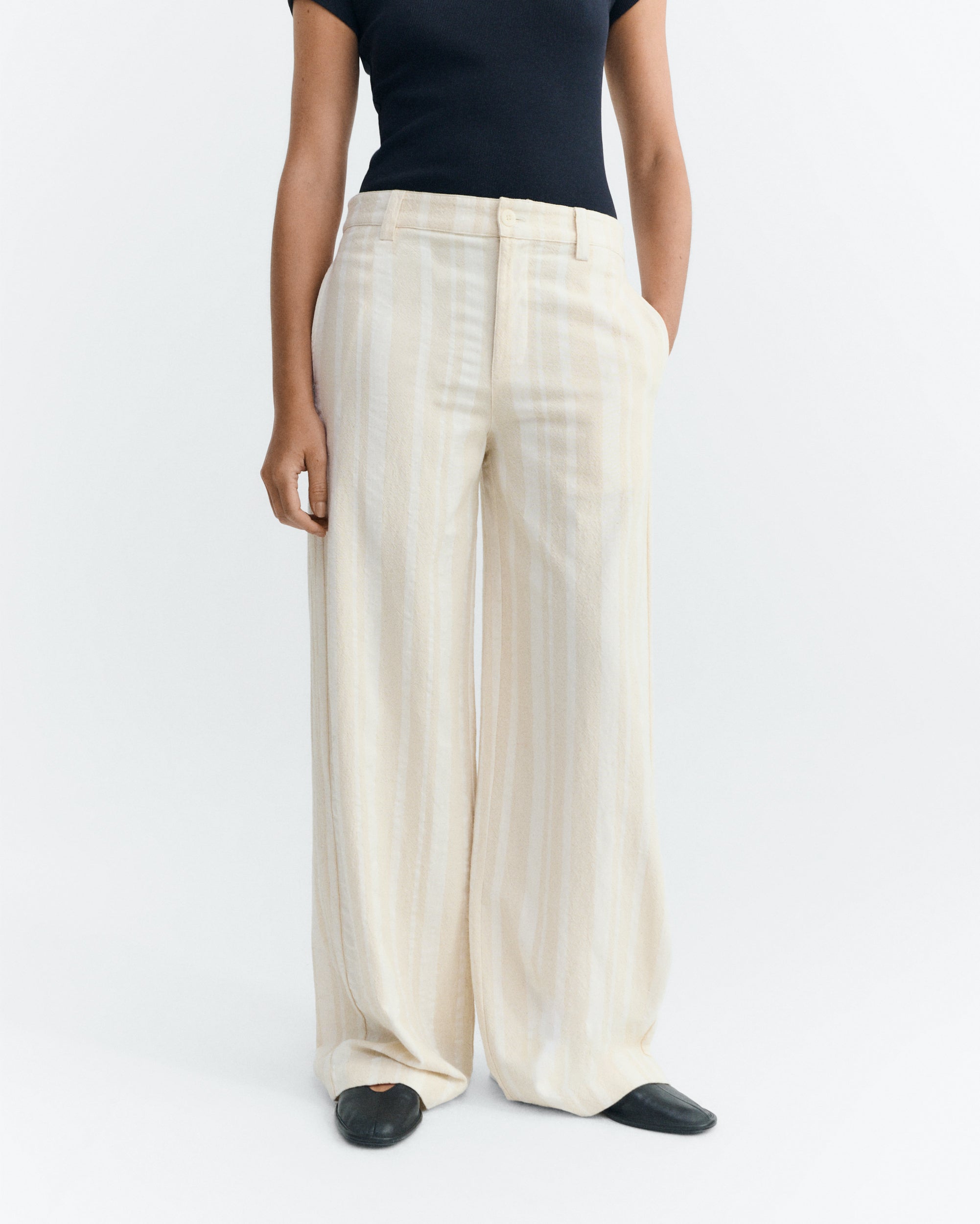 Serena sostenible single-sided striped pants - 1