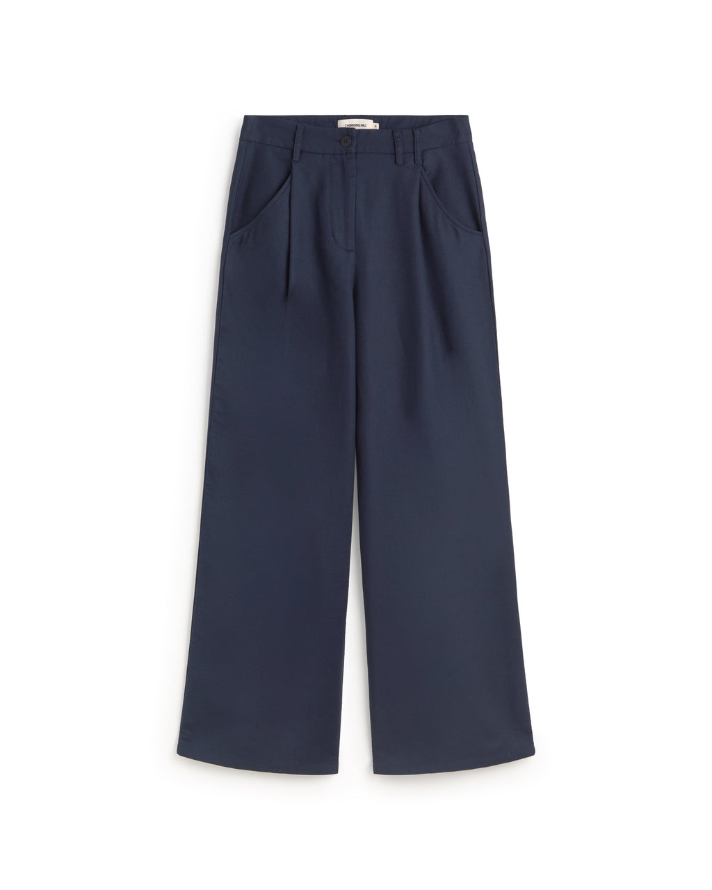 Pantalón ancho azul cáñamo Molly sostenible silueta - 1