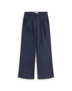 Pantalón ancho azul cáñamo Molly sostenible silueta - 1