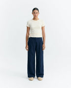 Pantalón ancho azul cáñamo Molly sostenible - 1.1