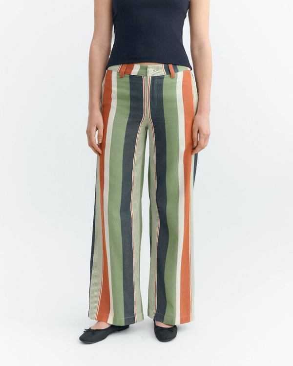 Pants on one side stamped multicolor stripes Serena sostenible - 1