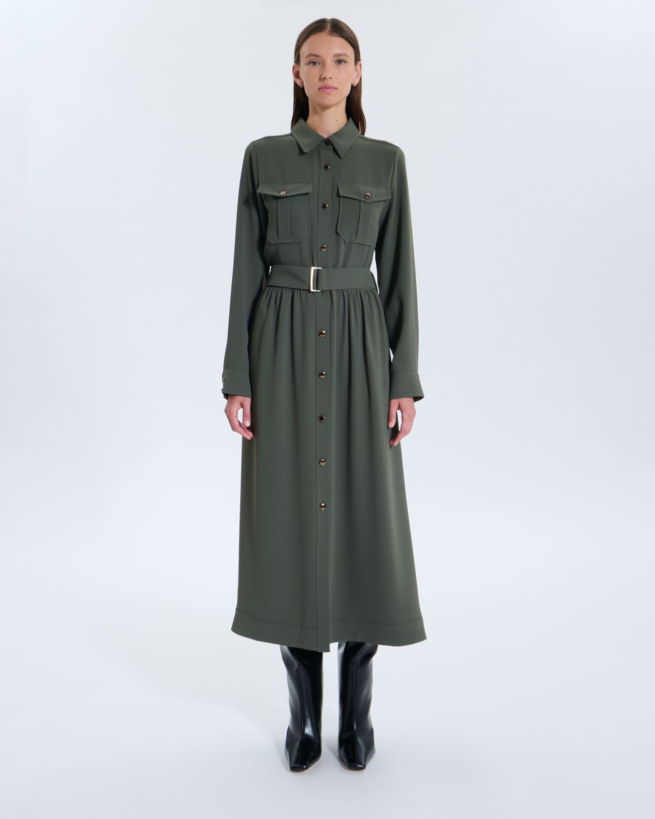 Riyado khaki dress_4