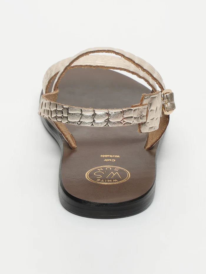 Sandales Sawan - Light Gold Croco
