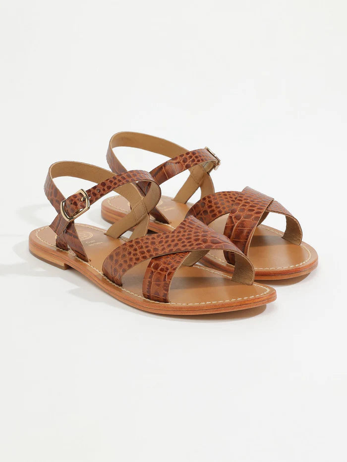 Sandales Eneya - Camel Croco