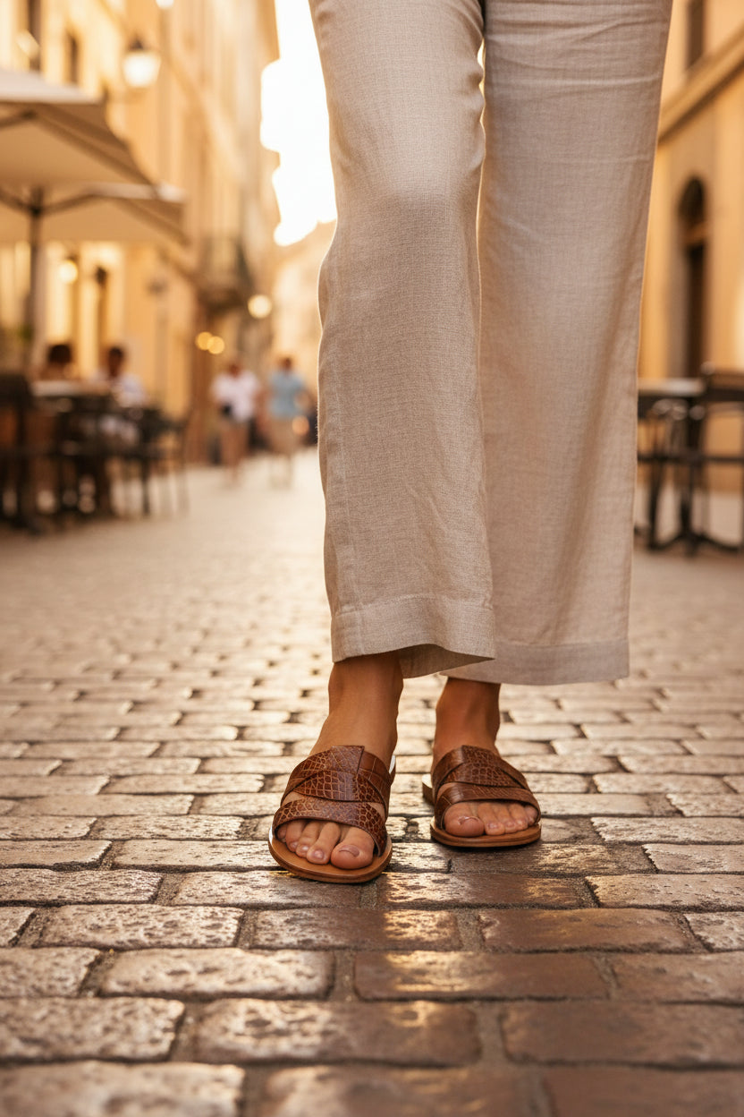 Noham Mules - Camel Croco