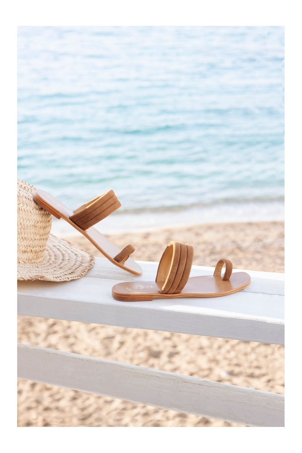 White Sun - Mules Millu - Camel Goat Suede - Brown