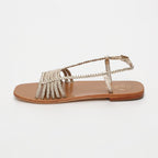 White Sun - Sandalias Mila - Napa metálica Platinium - Platinium