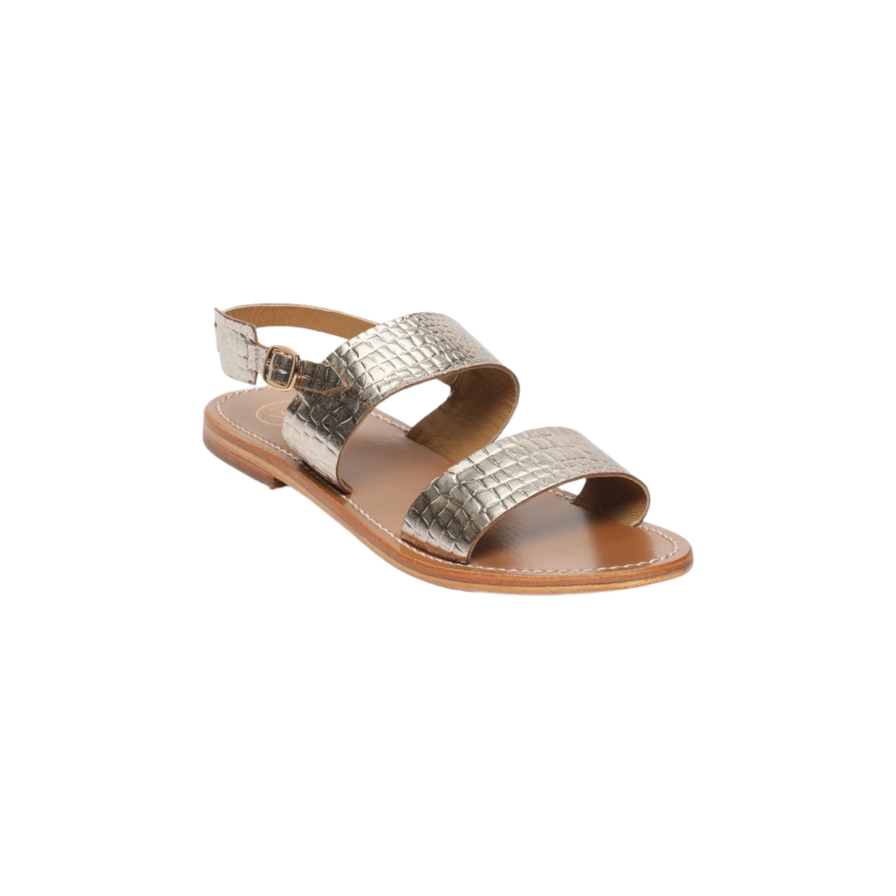 Sandals Diletta - Light Gold Croco