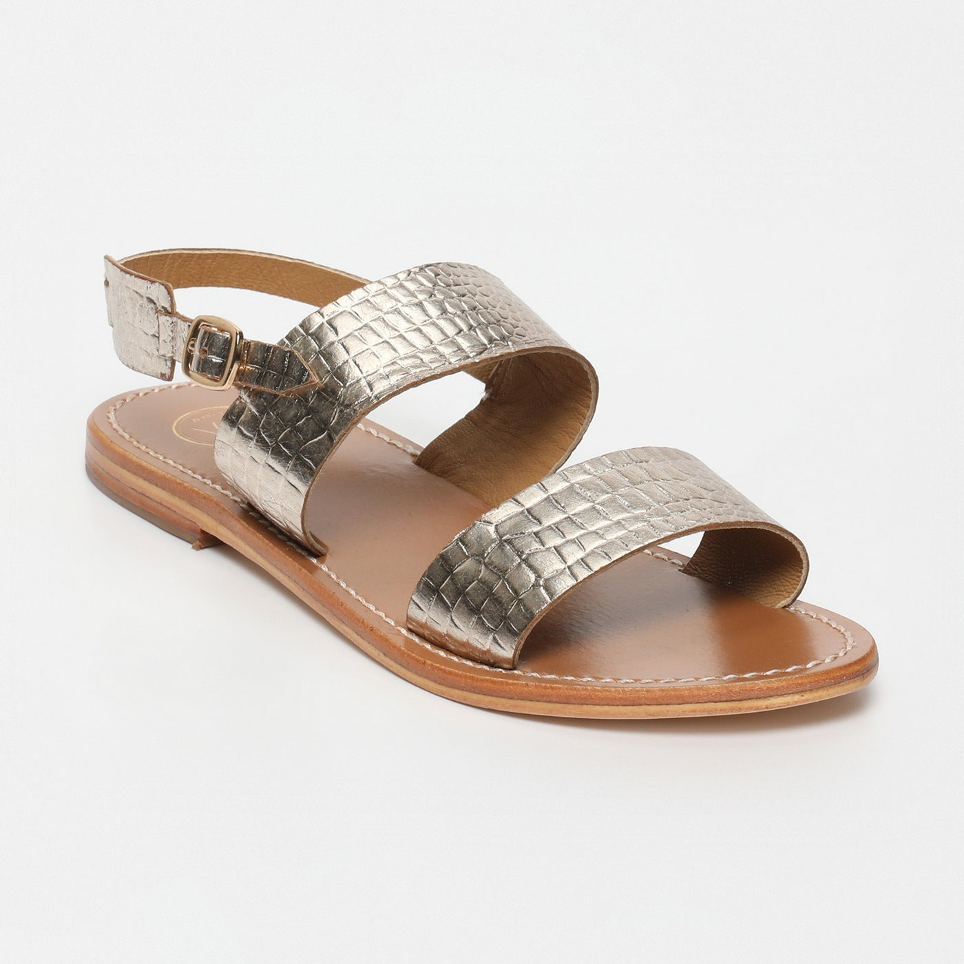 Sandals Diletta - Light Gold Croco