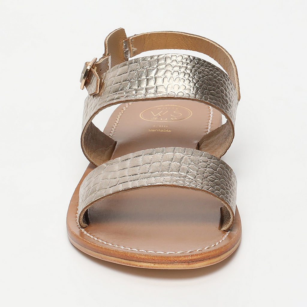 Sandals Diletta - Light Gold Croco