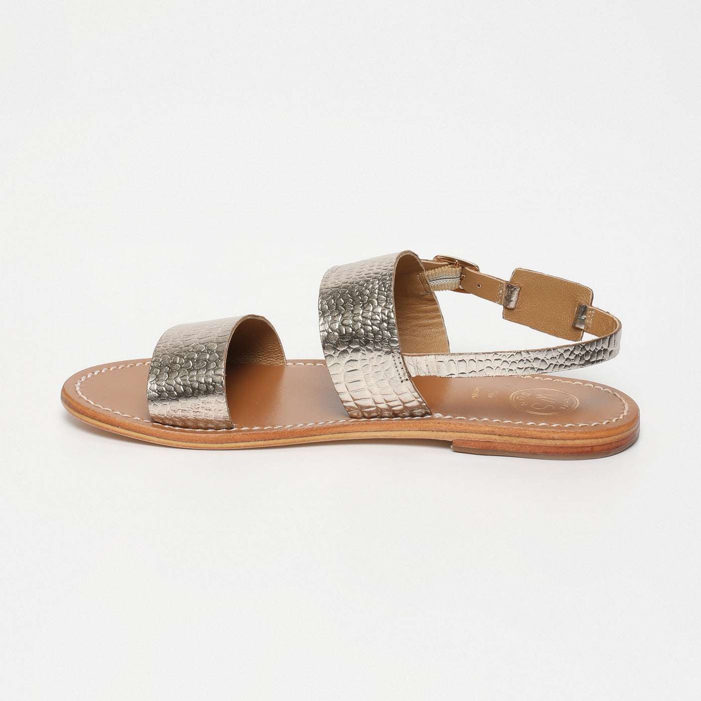 Sandals Diletta - Light Gold Croco